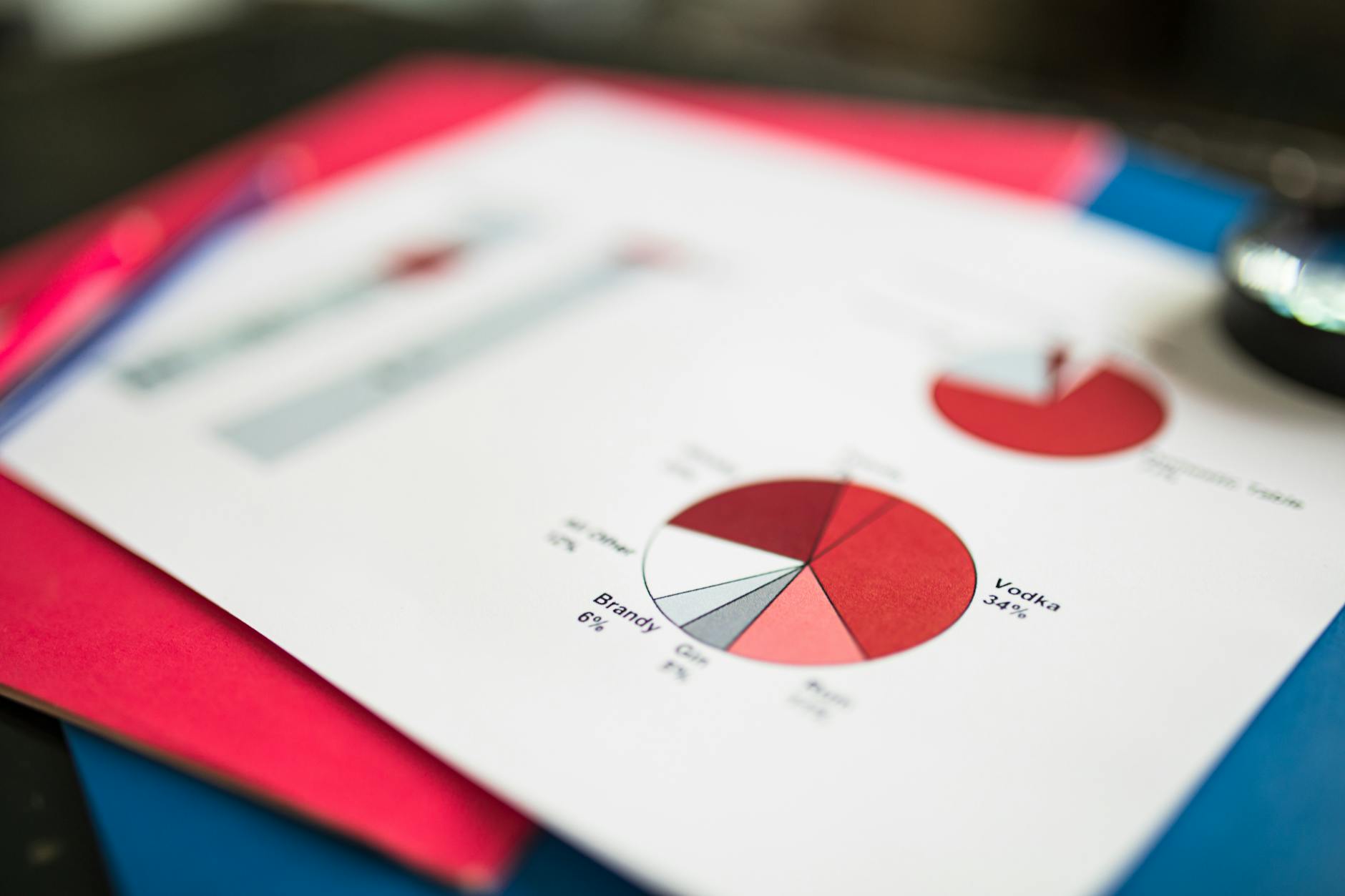 Financial analysts reviewing business intelligence research material